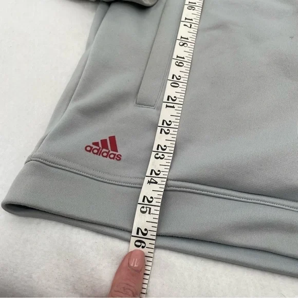 ADIDAS Men’s Golf Zip Up Track Jacket Grey w/red stripes size: Small Climalite - Picture 9 of 11